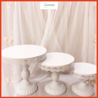 Bộ 3 kệ bánh sinh nhật, khay để bánh gato, bánh cupcake trang trí tiệc cưới, sự kiện sang trọng