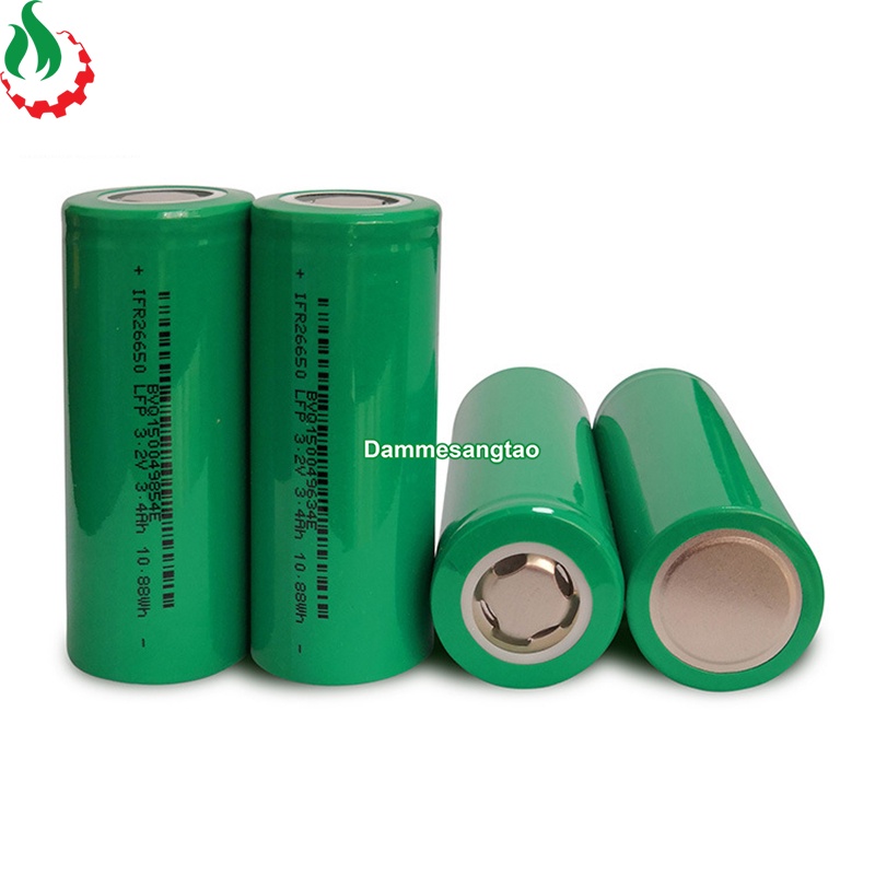Cell pin sắt 26650 3.2V LiFePo4 3400mah 3C Xả 10A