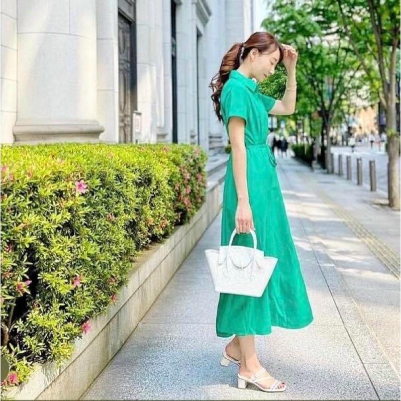 Váy Đầm Công Sở Dạo Phố Nữ Đẹp Tay Ngắn - Đầm Đi Làm DựTiệc Kiểu Dáng Sơ Mi Thắt Eo 2 Túi Bên Trangnauth F251