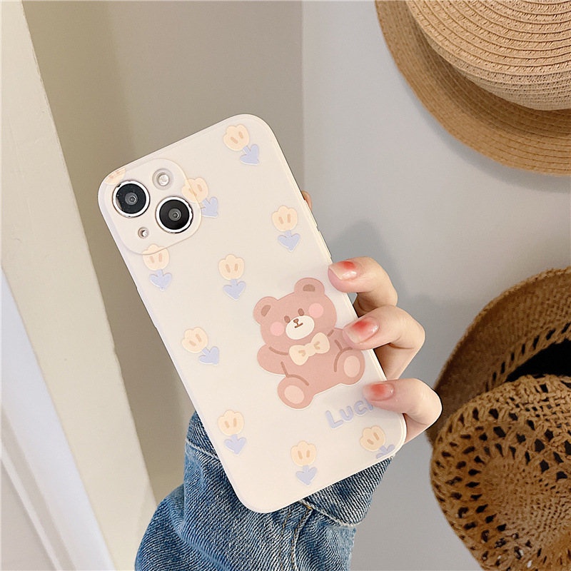 Ốp Điện Thoại Dẻo Họa Tiết Chú Gấu Vui Nhộn Cho iPhone 14 11 12 13 Pro Max 13 Mini X XR Xs Max 7 8 Plus SE 2022