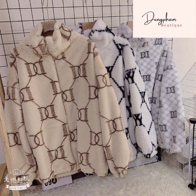 Áo Khoác Lông Hoạ Tiết Dày Dặn Hàng 2 Lớp Lót Gió Có Ảnh Thật Kèm Video - Dungpham Boutique - ANNA_SHOP