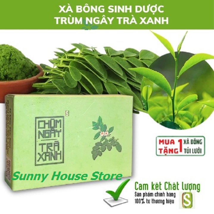 Xà Bông Chùm Ngây-Trà Xanh Ngừa Mụn Sáng Da Diệt Khuẩn Hiệu Quả Giảm Mề Đay Mẩn Ngứa Giữ Ẩm Có Tính Mát Cho Da