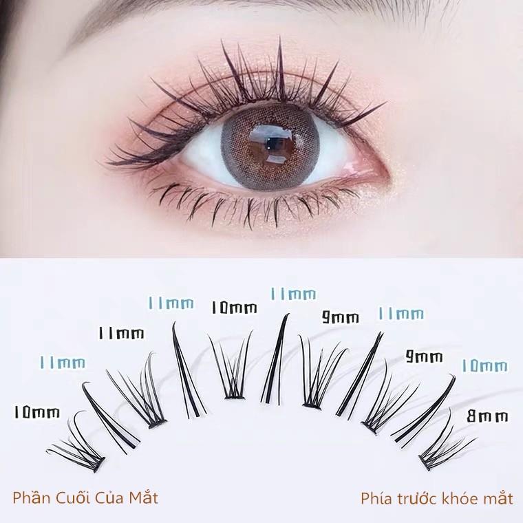 PVN56312 Lông mi giả tách sợi đuôi cá chữ A tự nhiên tự nối độ dài 9-11mm