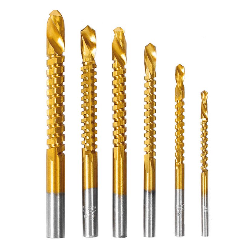 Bộ 6 mũi khoan răng cưa 3-8MM phủ titanium