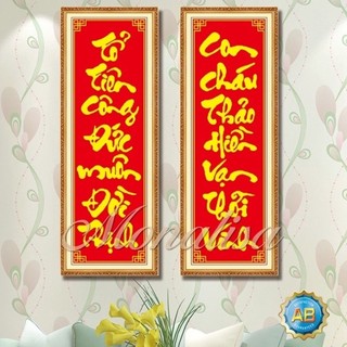 Tranh đính đá-tranh thêu câu đối vs109,y8101,222838