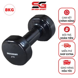 Tạ tay 8kg, tạ tập gym bọc cao su nhập khẩu chính hãng brosman loại 1 giá rẻ - zoko sport