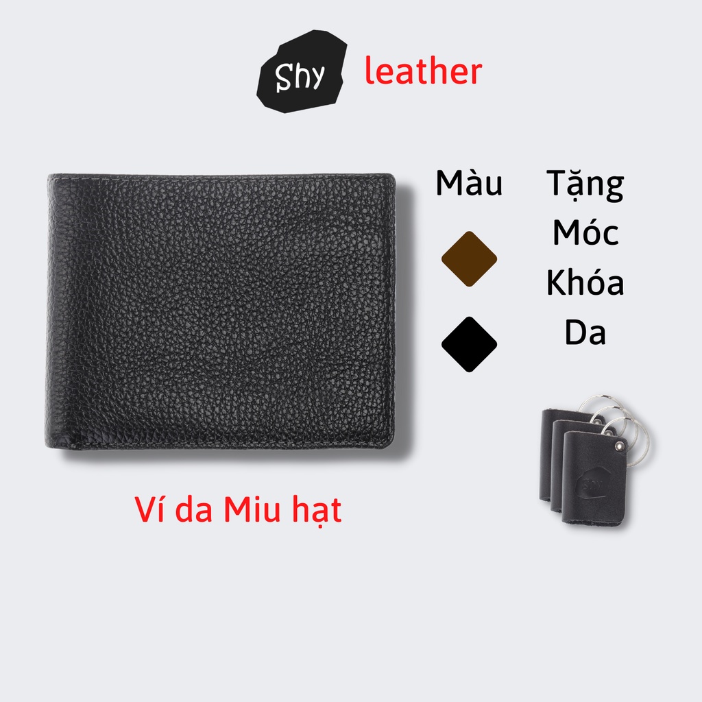 Ví nam da bò sáp miu hạt Shyleather S05 cao cấp da thật 100% bảo hành 24 tháng