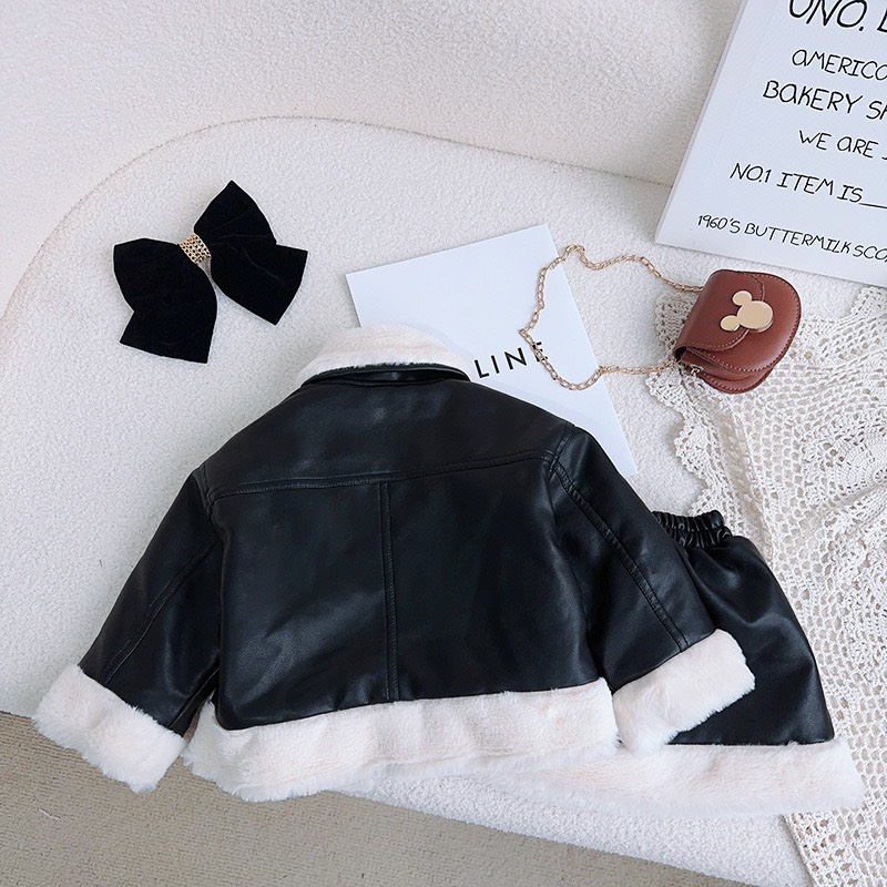 Set Bộ Da Lót Lông Nhung Hàng QC Cao Cấp - Phù Hợp Mùa Đông Cho Bé Gái