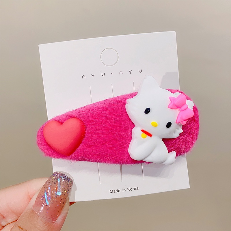 Kẹp Tóc Trang Sức Hình Sanrio Hello Kitty mymelody Cinnamon Purin Nhồi Bông Dễ Thương Dành Cho Trẻ Em