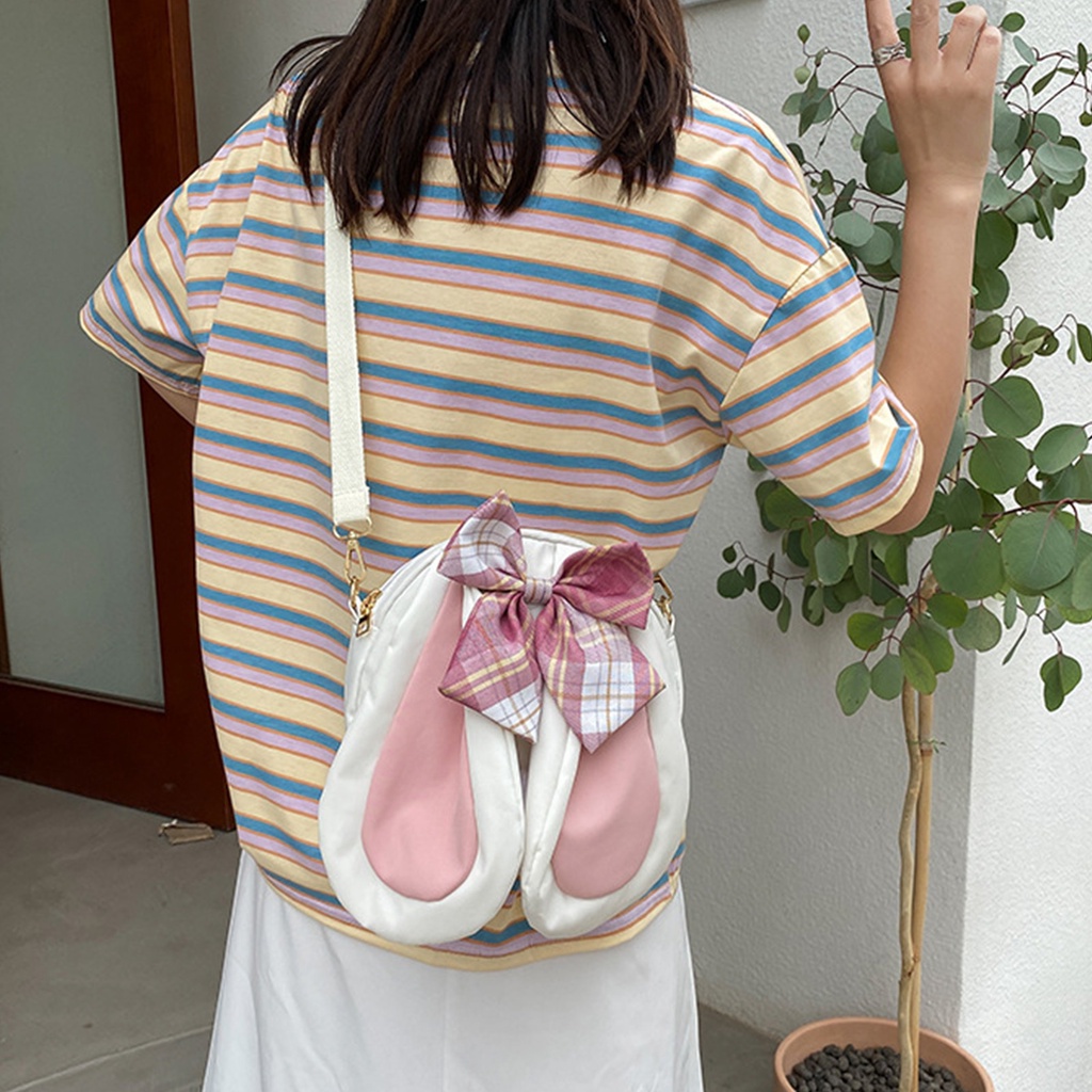 Có thể bán buôn Túi đeo chéo tai thỏ Oxford mùa hè nơ đáng yêu cho bé gái Ilikebag Hàng giao ngay