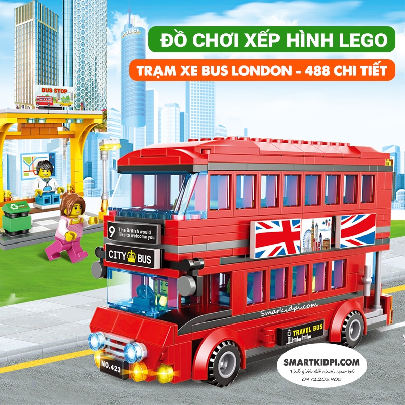 Đồ chơi Lắp ghép Mô hình xe bus London, Xe Buýt London hàng đẹp 488 chi tiết