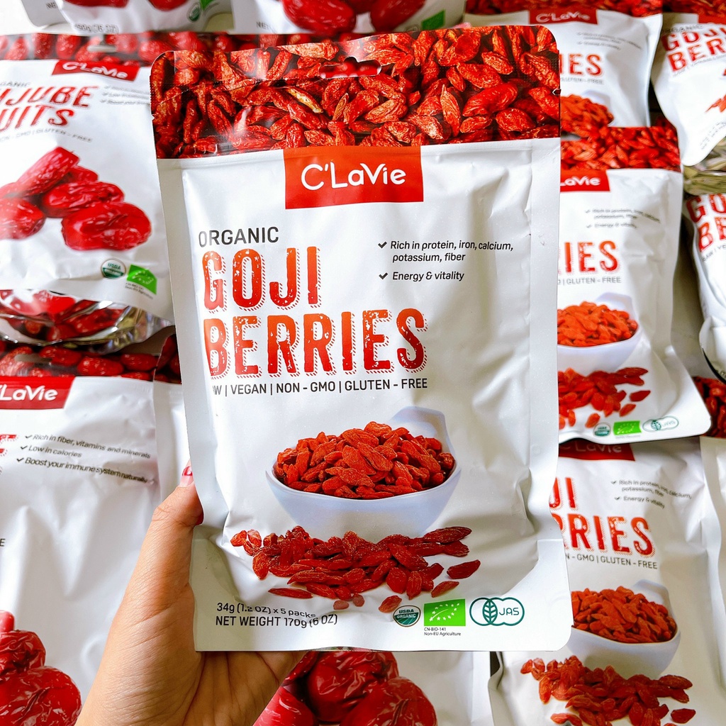 Táo đỏ/kỷ tử hữu cơ C'Lavie mới (mẫu cũ AmaVie Foods)