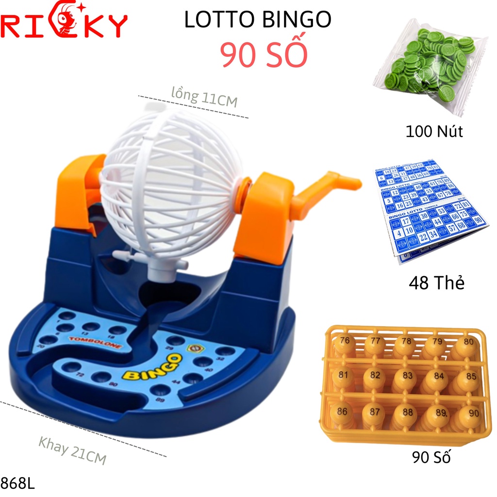 Đồ chơi TẾT - Lô Tô Loto Bingo 90 số -Lồng Nhự,Lồng Sắt - Hộp lớn