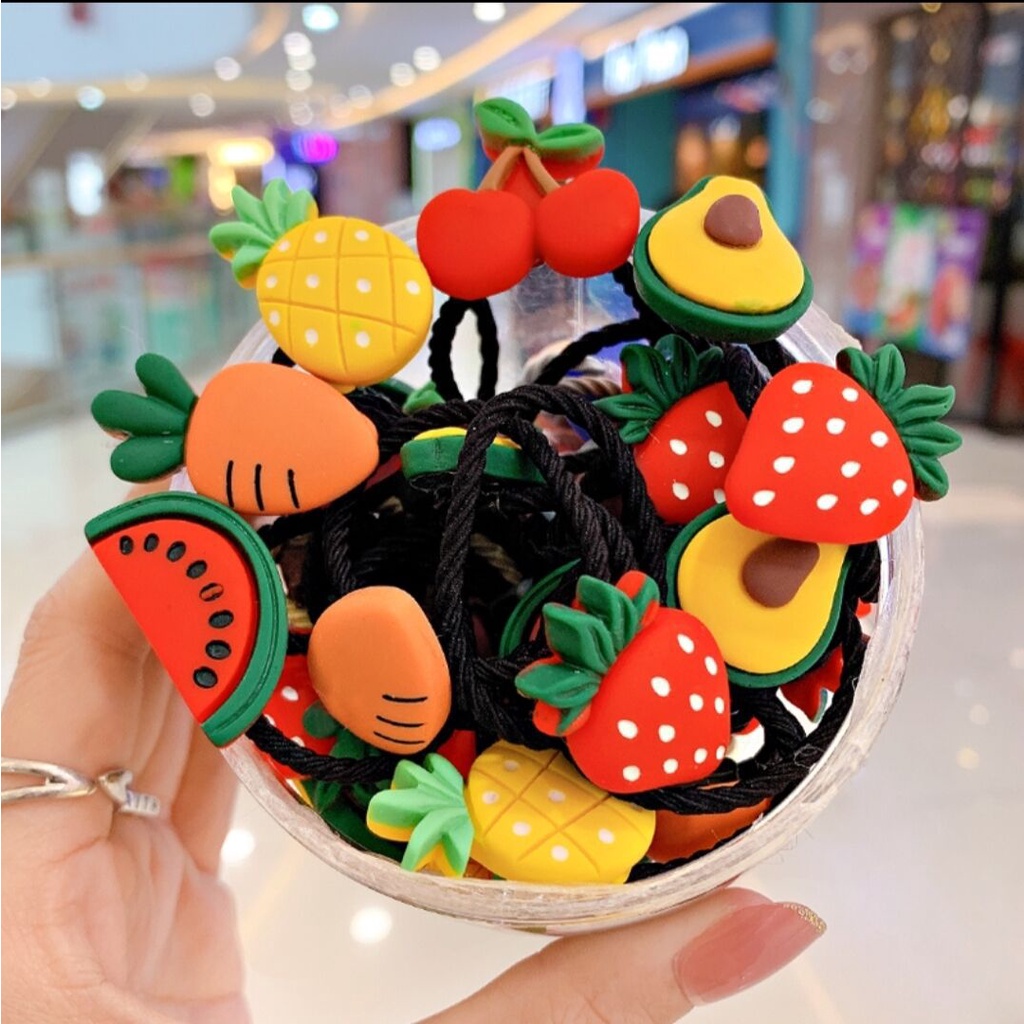 Hộp chun buộc tóc bé gái nhiều hình dễ thương