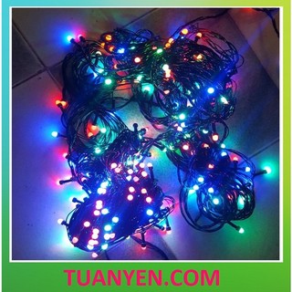 Dây Đèn Led Không Chớp (Nháy) Trang Trí Noel & Tết - Dây trong 100 bóng, Dài 10M, Có đầu nối, (dây đen)