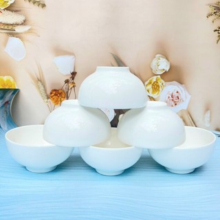 Bộ 10 Bát cơm sứ trắng mộc dày /bát con sứ/ bát ăn cơm