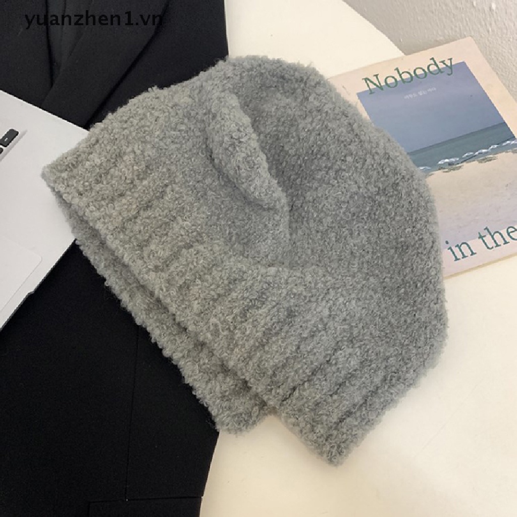Mũ Len Dày Dặn Giữ Ấm Mùa Đông In Hình Gấu Dễ Thương Cho Nữ