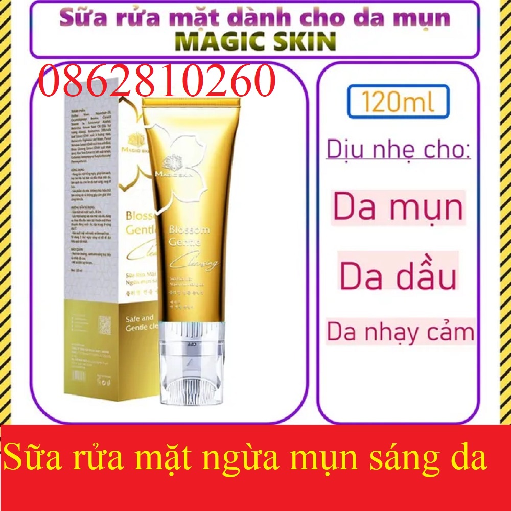 Sữa rửa mặt dịu nhẹ MAGIC SKIN MAGICSKIN 👍 Blossom Gentle Cleansing 👍 NGỪA MỤN SÁNG DA ✔ CHÍNH HÃNG