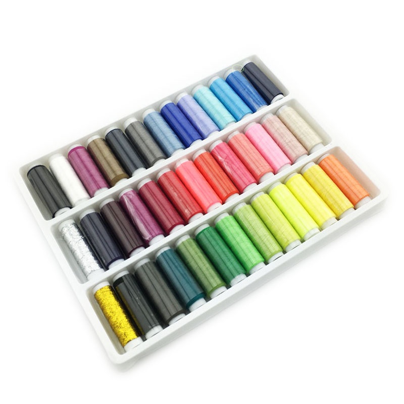 Chỉ màu hộp 39 cuộn dùng trong may vá, khâu tay