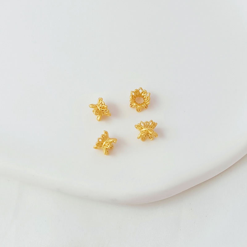 Phụ Kiện Hạt Ren Rỗng Hai Mặt Màu Sắc Cổ Điển Dùng Làm Mũ Handmade DIY