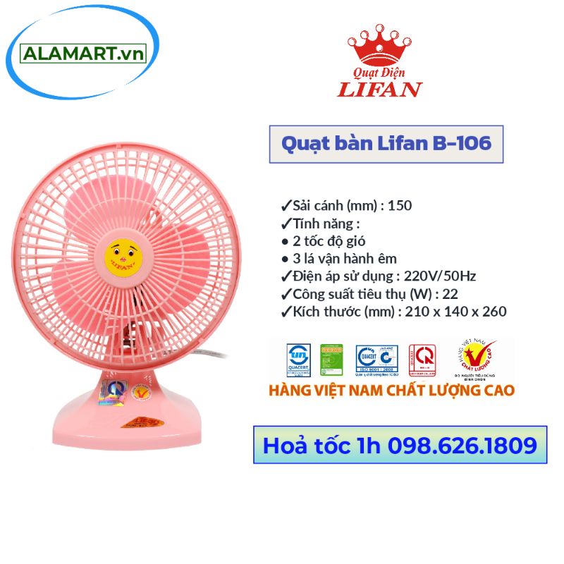 Quạt bàn lifan B-106