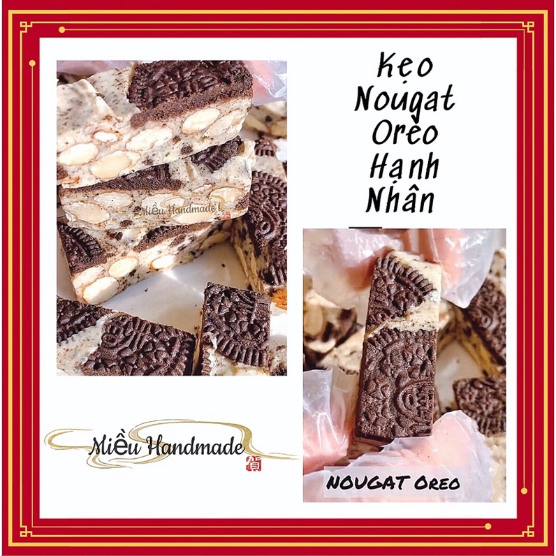 Kẹo nougat oreo bánh bông tuyết oreo hạt hạnh nhân