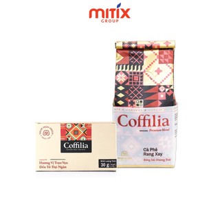 Combo Cà phê rang xay Coffilia 250g và Cà phê hòa tan đen Coffilia 30g