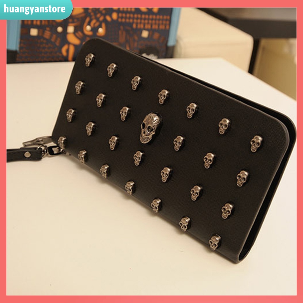 HY/ Ví giả da cầm tay họa tiết đầu lâu cổ điển cho nam và nữ | BigBuy360 - bigbuy360.vn