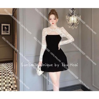 [Hàng Có Sẵn] Bigsize Đầm Nhung Ren Tay Dài (Từ 55kg đến 90kg)