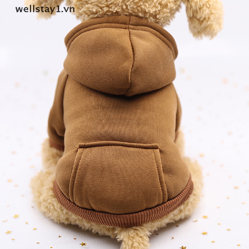 Áo Hoodie Bằng Lông Cừu Mềm Màu Trơn Giữ Ấm Cho Cún Cưng
