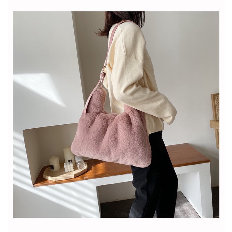 Túi Xách Đeo Vai Phủ Bông Cỡ Nhỏ Thời Trang Nữ Sành Điệu