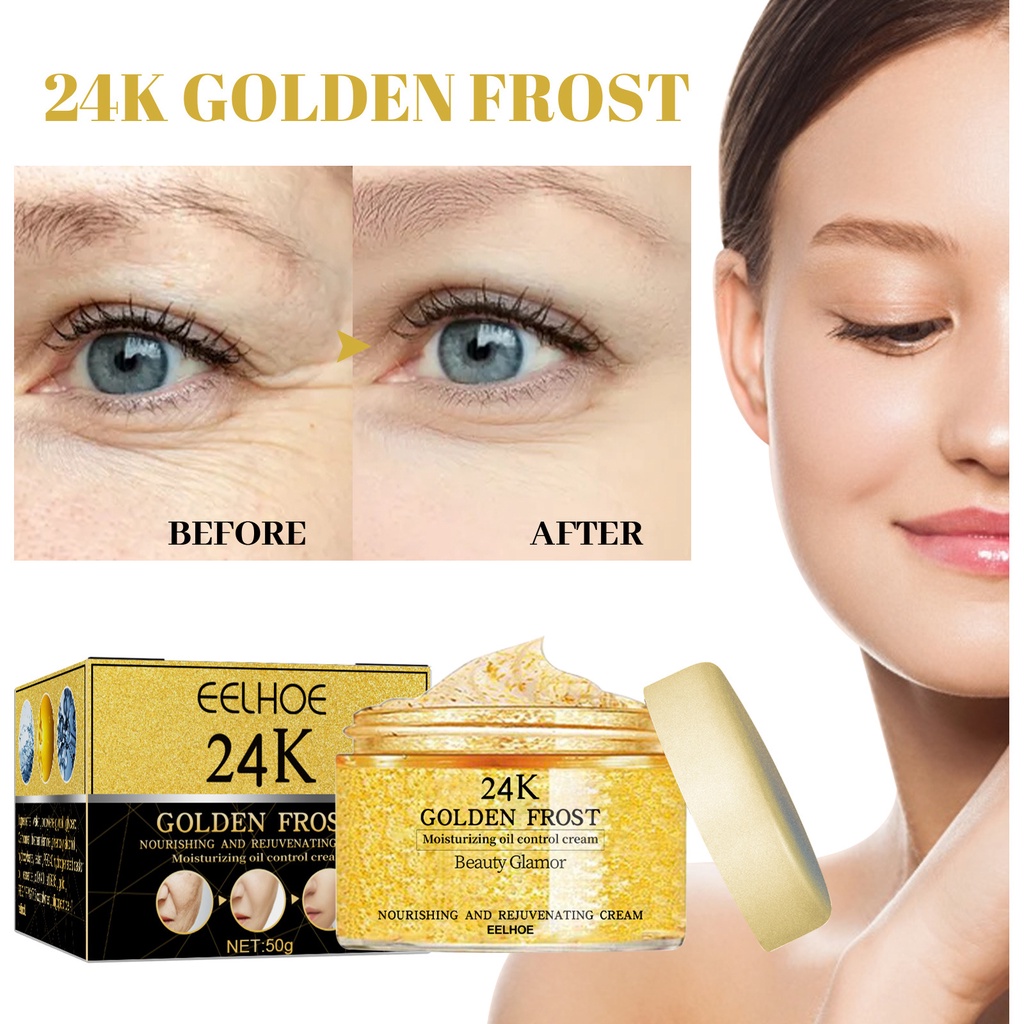 Kem dưỡng da mặt vàng 24k dưỡng ẩm sâu cho da mặt làm săn chắc nâng cơ làm mờ nếp nhăn làm sáng da kem dưỡng ẩm da mặt