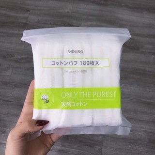 Bông tẩy trang Miniso Nhật Bản 180 miếng.