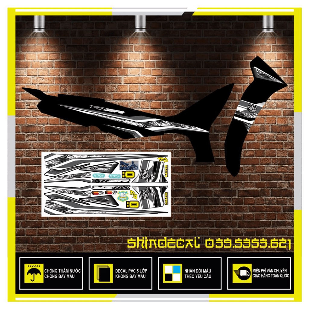 Tem sirius 110 Y11ZR đen trắng -