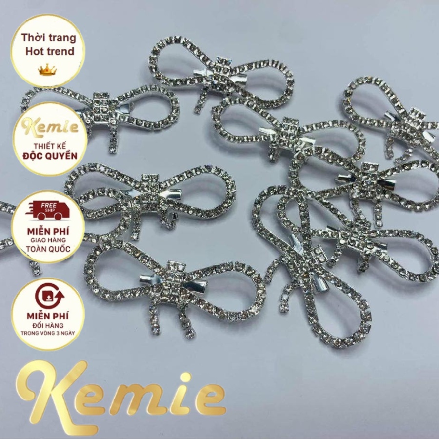 Ghim Cài Áo Hình Nơ Đính Đá Phối Tua Rua Toàn Diện Thời Trang Cho Nữ