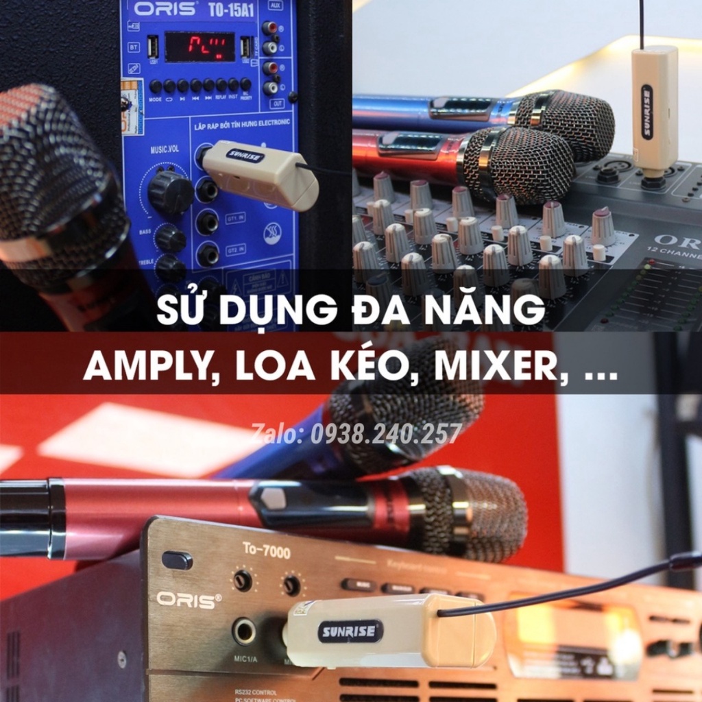 Micro không dây sunrise SM-5 đa năng sử dụng cho loa kéo, amply, vang, mixer... - SUNRISESM5
