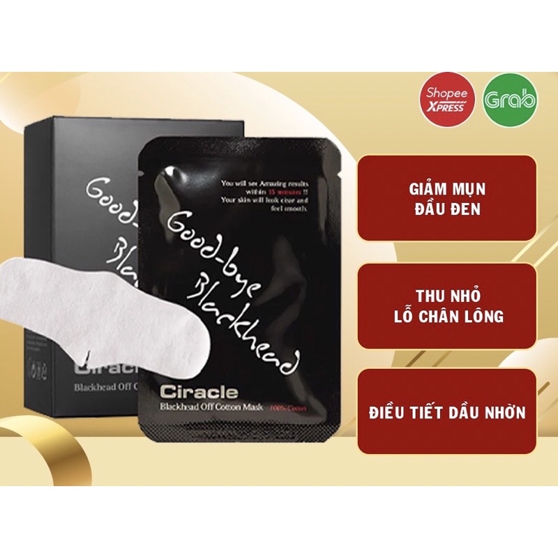 MẶT NẠ DÁN HÚT MỤN CÁM MỤN ĐẦU ĐEN HÀN QUỐC CIRACLE GOOD BYE BLACKHEAD OFF COTTON MASK