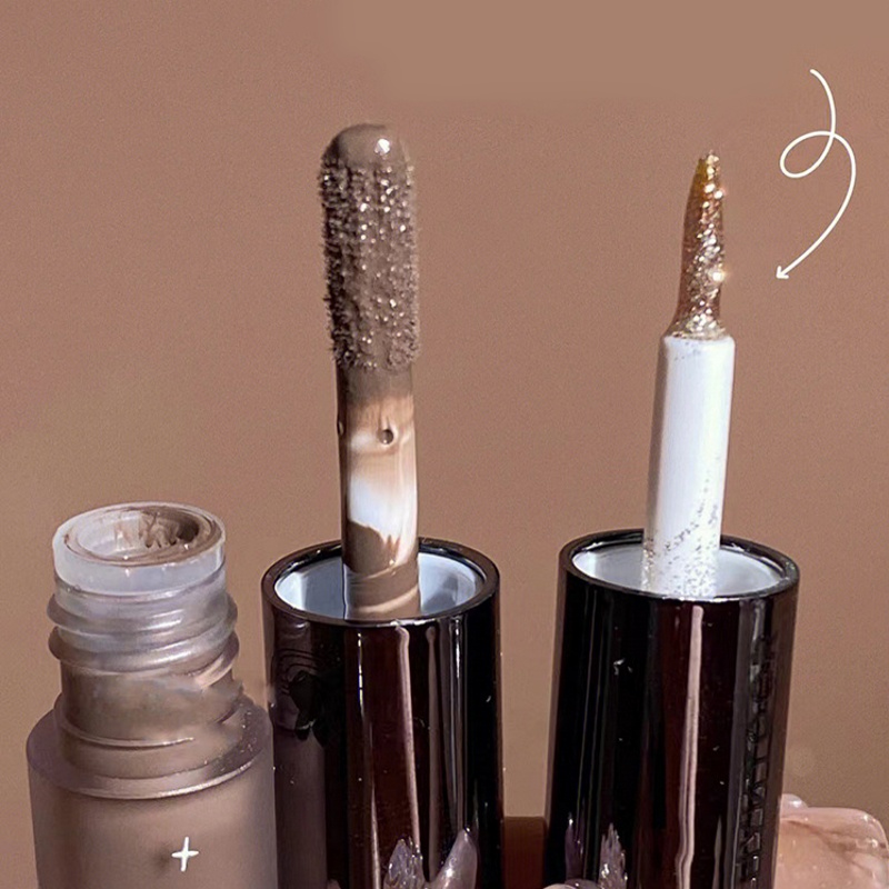 Phấn Mắt Dạng Lỏng Hai Đầu Cappuvini Màu Đen Lấp Lánh Chống Thấm Nước Lâu Trôi