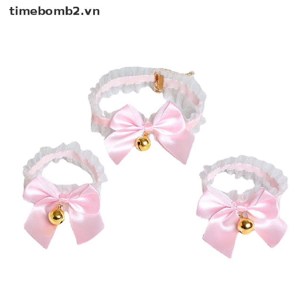 Bộ Vòng Đeo Cổ + Vòng Tay + Băng Đô Tai Mèo + Nơ Ren Hóa Trang Lolita Thời Trang Mới {NEW} Lolita Cho Bé Gái