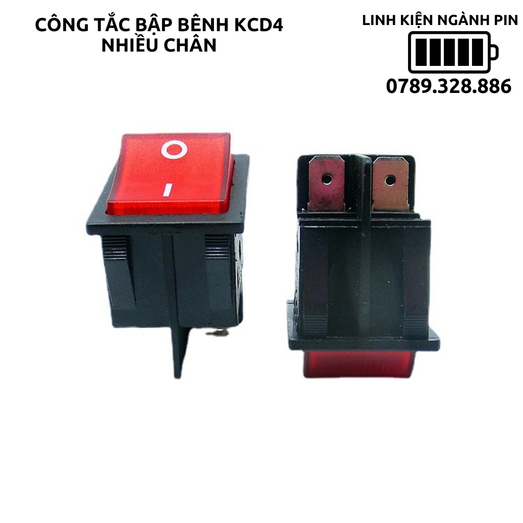 Công tắc bập bênh KCD4 16A 250VAC 4 chân có đèn