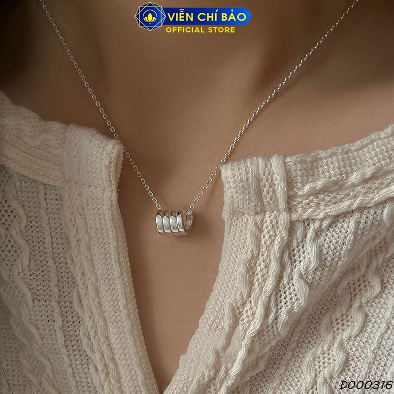 Dây chuyền bạc nữ xoắn cách điệu chất liệu bạc 925 thời trang phụ kiện trang sức Viễn Chí Bảo D000316