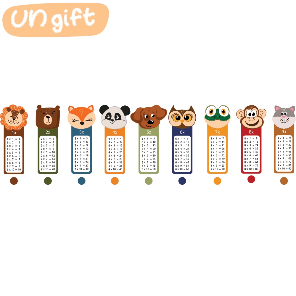 Set gỗ bảng cửu chương dán tường cho bé, trang trí phòng học kèm băng dính 2 mặt