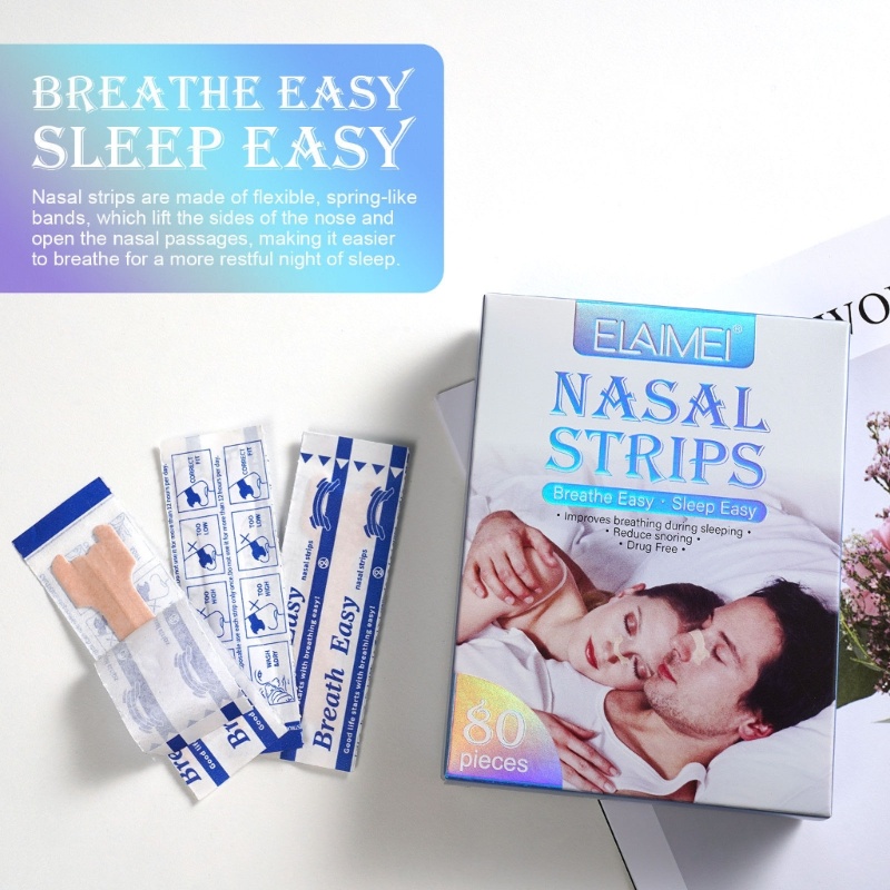Bộ 80 Miếng Dán Mũi Chống Ngáy Khi Ngủ Tiện Dụng