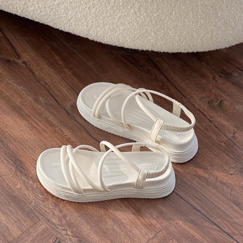 Sandal đế bánh mì dây chéo siêu nhẹ êm chân