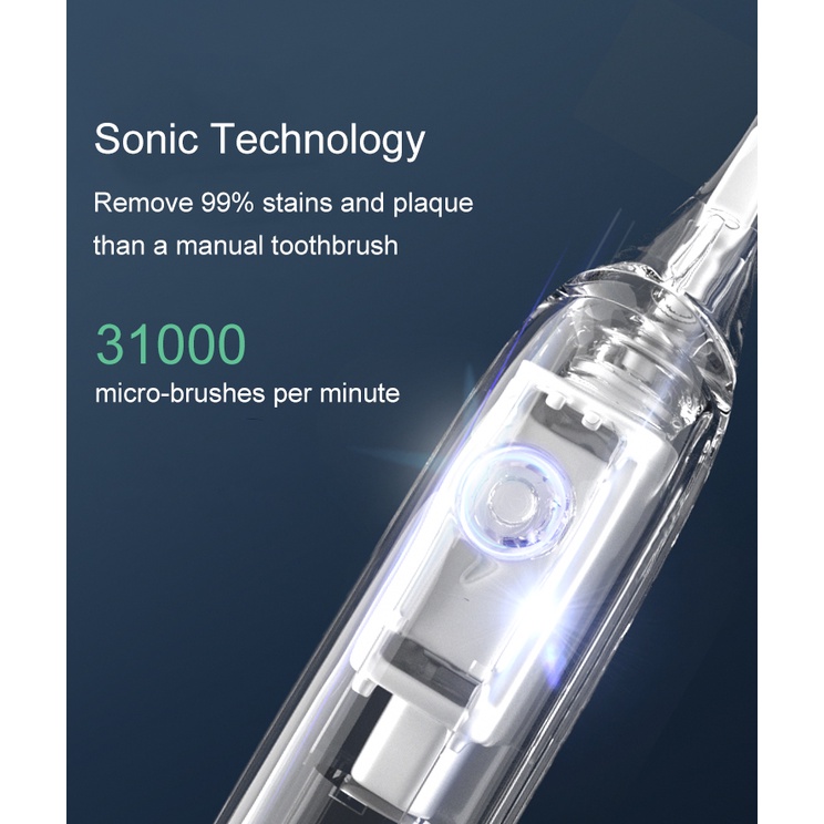 Bàn chải đánh răng điện trẻ em 3 chế độ chải răng với 2 đầu bàn chải thay thế