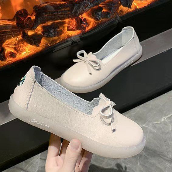 Giày Búp Bê Đế Bệt Mềm Đính Nơ Xinh Xắn Có Size Lớn 35-43 41 42 Dành Cho Nữ