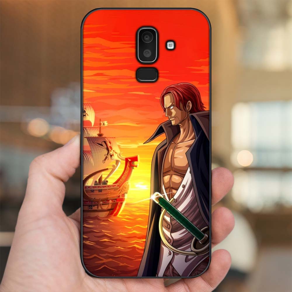Ốp lưng Samsung J8 viền đen in hình Shanks One Piece Đảo Hải Tặc