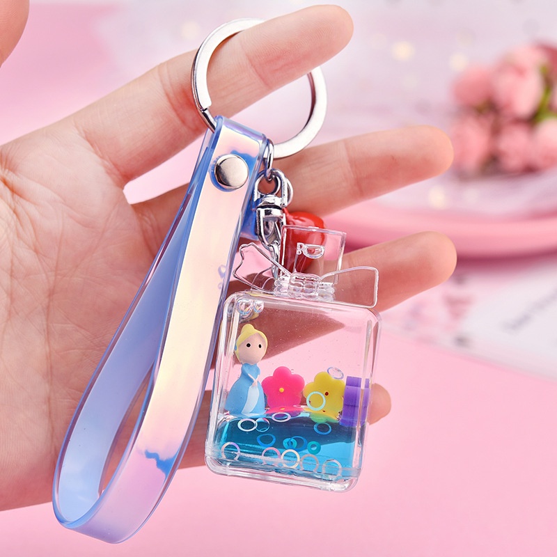 Móc Khóa Acrylic Hình Nàng Tiên Cá Đính Nơ Lấp Lánh