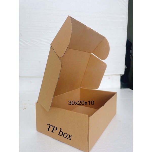 Hộp giấy carton nắp gài size 30x20x10 - Bộ 10 hộp đóng gói hàng