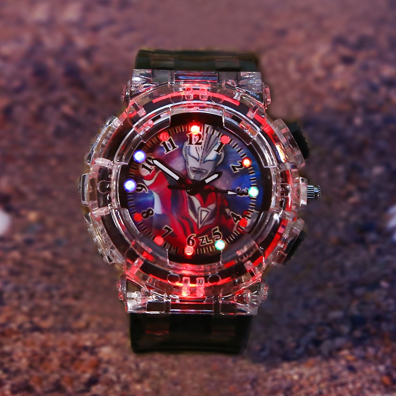 Đồng Hồ Siêu Nhân Nhện Nhiều Màu Cho Bé Trai Có Đèn LED Phát Sáng, Chống Nước